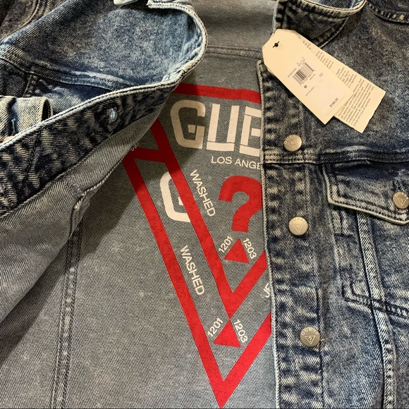 Guess icon jacket acid wash Nwt - Picture 3 of 5